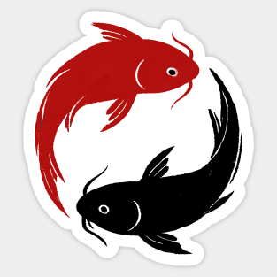 Yin Yang Koi Fish Sticker